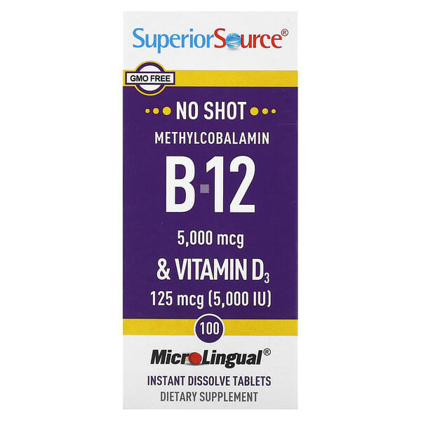 Superior Source Methylcobalamin B-12 & Vitamin D3, 100 MicroLingual Instant Dissolve Tablets