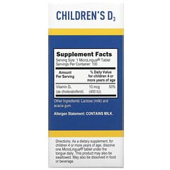 Superior Source, витамин D3 для детей, 400 МЕ, 100 быстрорастворимых таблеток MicroLingual