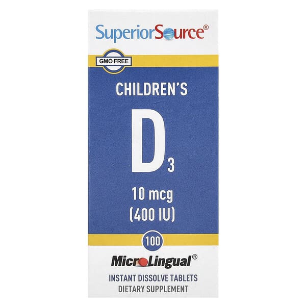 Children's D3, 10 mcg (400 IU), 100 MicroLingual® Instant Dissolve Tablets