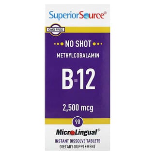 Superior Source, 메틸코발라민 B-12, 2,500mcg, 즉시 용해되는 정제 90정