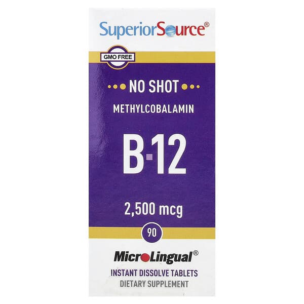 Superior Source, Methylcobalamin B-12, 2,500 mcg, 90 MicroLingual® Instant Dissolve Tablets — product photo 1