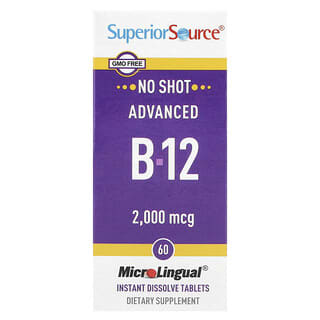 Superior Source, Vitamina B12 avanzada, 2000 mcg, 60 comprimidos de disolución instantánea MicroLingual®