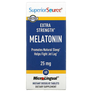 Superior Source, Мелатонин повышенной силы действия, 25 мг, 60 быстрорастворимых таблеток MicroLingual