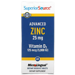 Superior Source, Zinco Avançado, Vitamina D3, 60 Comprimidos de Dissolução Instantânea MicroLingual