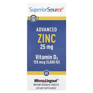 Superior Source, Advanced Zinc, Vitamin D3, 60 MicroLingual® Instant Dissolve Tablets