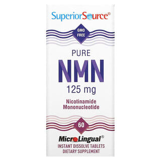 Superior Source, 高純度NMN（ニコチンアミドモノヌクレオチド）、125mg、溶けやすいタブレット60粒