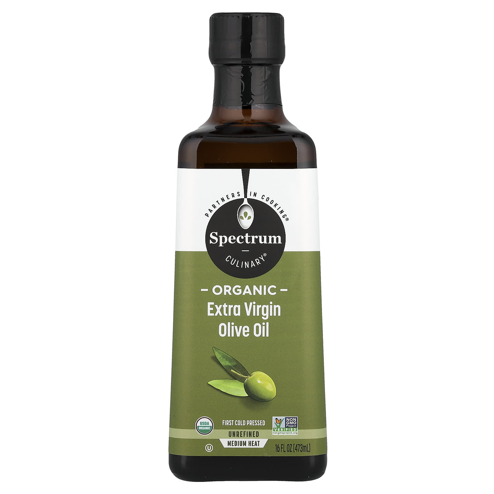 Organic Extra Virgin Olive Oil, First Cold Pressed, 16 fl oz (473 ml)
