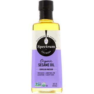Spectrum Culinary, Aceite de Sésamo Orgánico, Sin Refinar, 16 fl oz (473 ml)