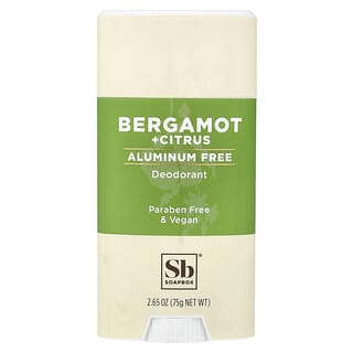 Soapbox, Desodorante sin aluminio, Bergamota y cítricos, 75 g (2,65 oz)
