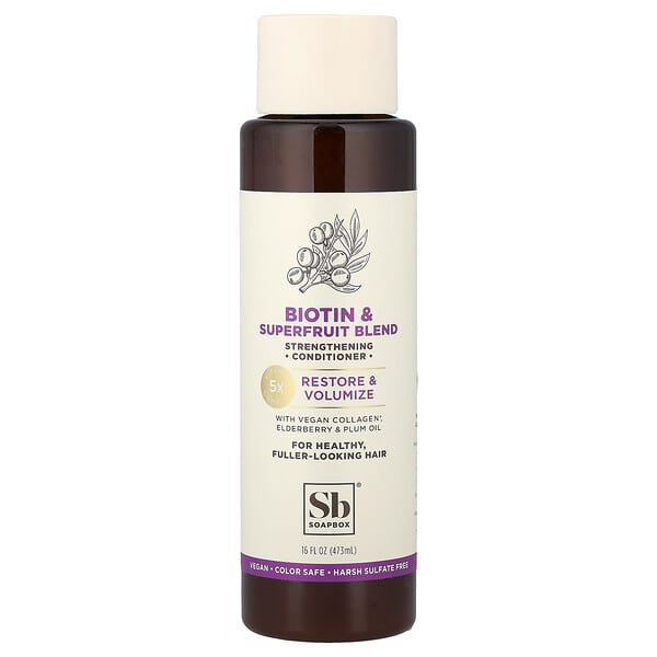 Soapbox, 리스토어 & 볼륨 컨디셔너, 비오틴 및 슈퍼 과일, 473ml(16fl oz)