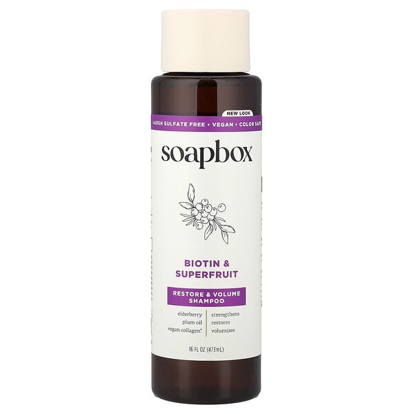 Soapbox, Restore & Volume Shampoo, Biotin & Superfruit, 16 fl oz (473 ml)