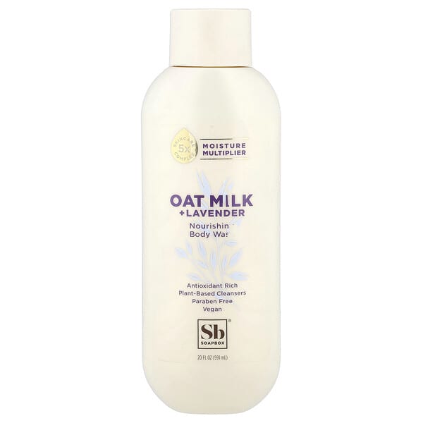 Soapbox, 너리싱 바디 워시, 오트 밀크 + 라벤더, 591ml(20fl oz)