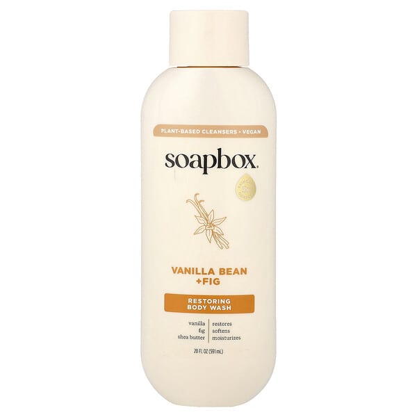 Soapbox, 리스토어링 바디 워시, 바닐라빈 + 무화과, 591ml(20fl oz)