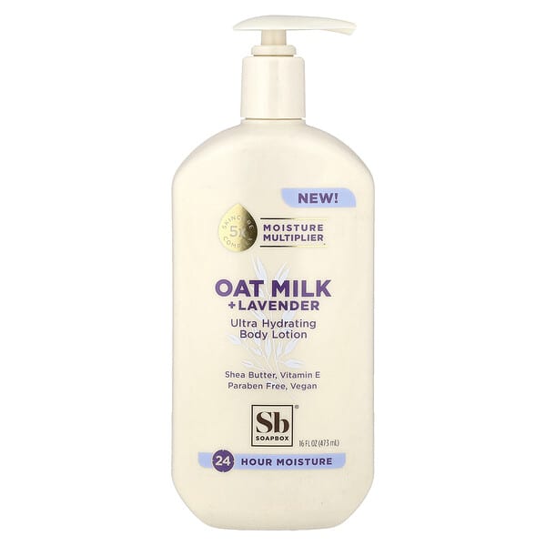 Soapbox, 울트라 하이드레이팅 바디 로션, 오트 밀크 + 라벤더, 473ml(16fl oz)
