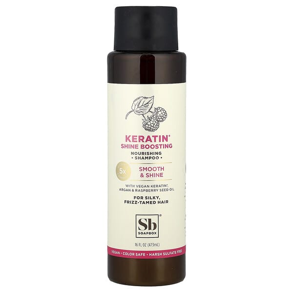 Soapbox, 너리싱 샴푸, 케라틴 샤인 부스팅, 부스스하고 푸석한 모발용, 473ml(16fl oz)