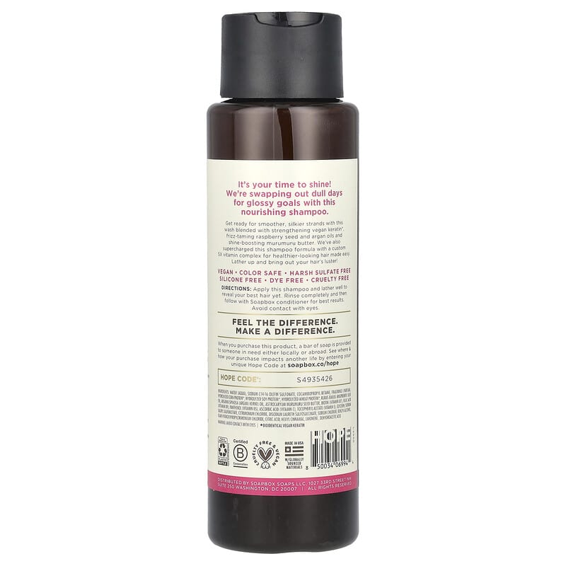Nourishing Shampoo Keratin Shine Boosting For Silky Frizz Tamed Hair 16 fl oz 473 ml