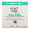 Tea Tree Shampoo Bar with Coconut Oil & Shea, Clean & Purify, 3.1 oz (87.5 g)
