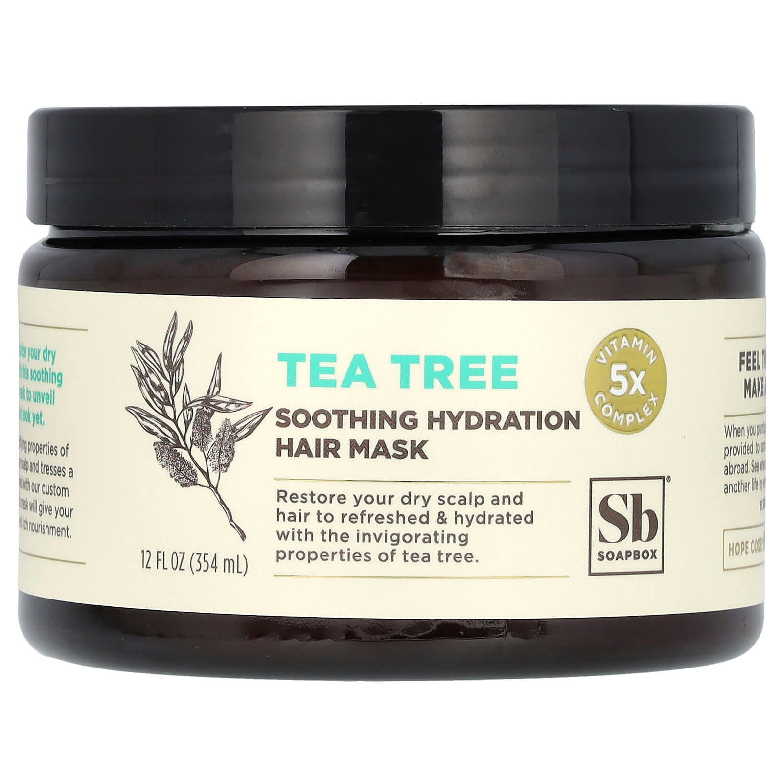 Soapbox, Soothing Hydration Hair Mask, Tea Tree, 12 fl oz (354 ml)