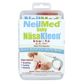 Squip, NeilMed NasaKleen 유아 및 어린이용 비강-구강 흡입기, 1개