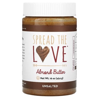 Spread The Love, Almond Butter, Unsalted, Mandelbutter, ungesalzen, 454 g (16 oz.)