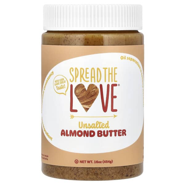 Spread The Love, 아몬드버터, 무염, 454g(16oz)