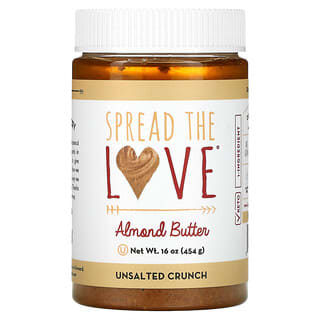 Spread The Love, Almond Butter, Unsalted Crunch, 16 oz ( 454 g)