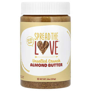 Spread The Love, Almond Butter, Unsalted Crunch, 16 oz (454 g)