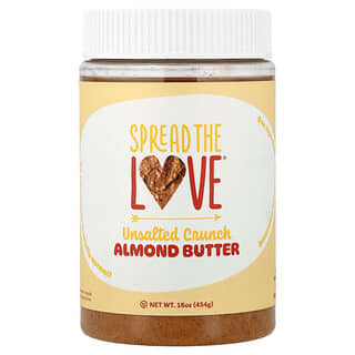 Spread The Love, Almond Butter, Unsalted Crunch, 16 oz (454 g)