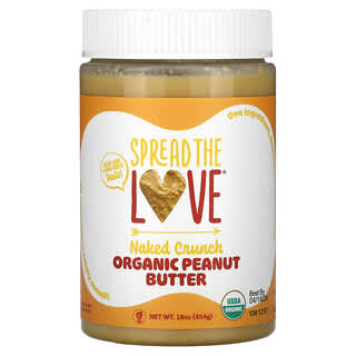 Spread The Love, Mantequilla de maní orgánica, Crujiente desnudo, 454 g (16 oz)