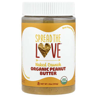 Spread The Love, Beurre de cacahuète biologique, Naked Crunch, 454 g