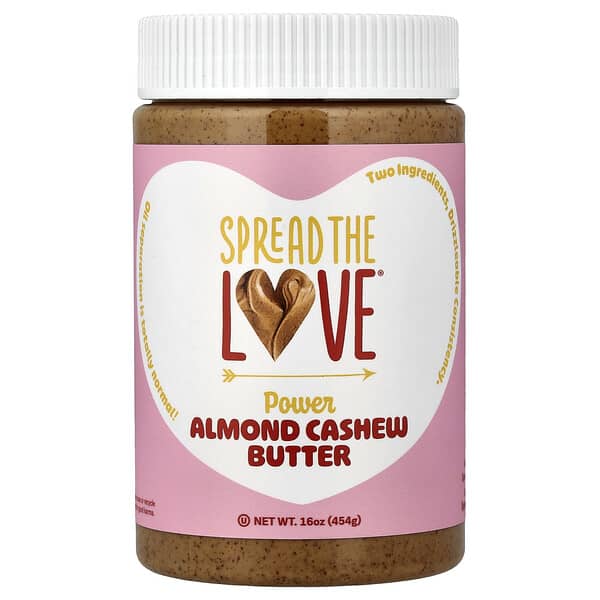 Spread The Love, 파워 버터, 아몬드 캐슈너트, 454g(16oz)