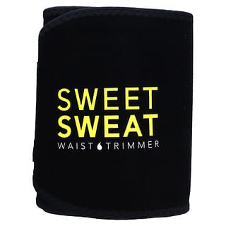 Sports Research, Sweet Sweat Waist Trimmer، متوسط ، أسود وأصفر ، حزام واحد