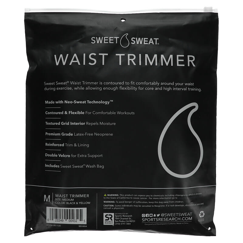 Buy SWEET SWEAT WAIST TRIMMER® Women's Slimming Belt Waist Shaper for Men &  Women (Size M, L, XL, XXL, 3XL) (Small) Black at