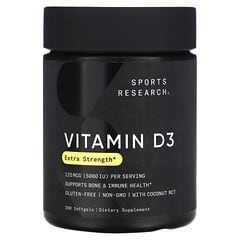 Sports Research, Vitamin D3, Extra Strength, 125 mcg (5,000 IU), 360 Softgels