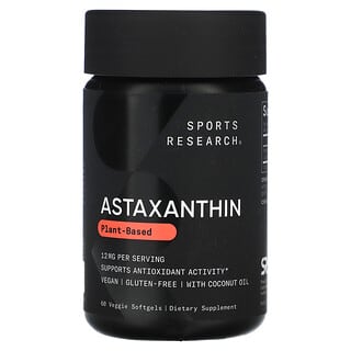 Sports Research, Astaxanthin, 12 mg, 60 Cápsulas Softgel Vegetais