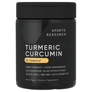 Sports Research, 강황 커큐민, 500mg, 소프트젤 60정