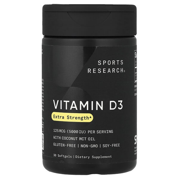 Sports Research, 비타민D3, 125mcg(5,000IU), 소프트젤 30정