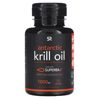 Sports Research, SUPERBA 2 Antarctic Krill Oil with Astaxanthin, 1,000 mg, 30 Softgels