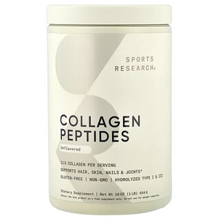 Sports Research, Peptídeos de Colágeno, Sem Sabor, 454 g (16 oz)