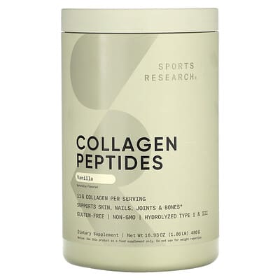 Sports Research, Collagen Peptides, Vanilla, 1.06 lbs (480 g)