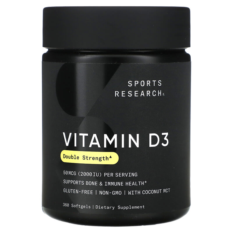 Vitamin D3, Double Strength, 50 mcg (2,000 IU), 360 Softgels