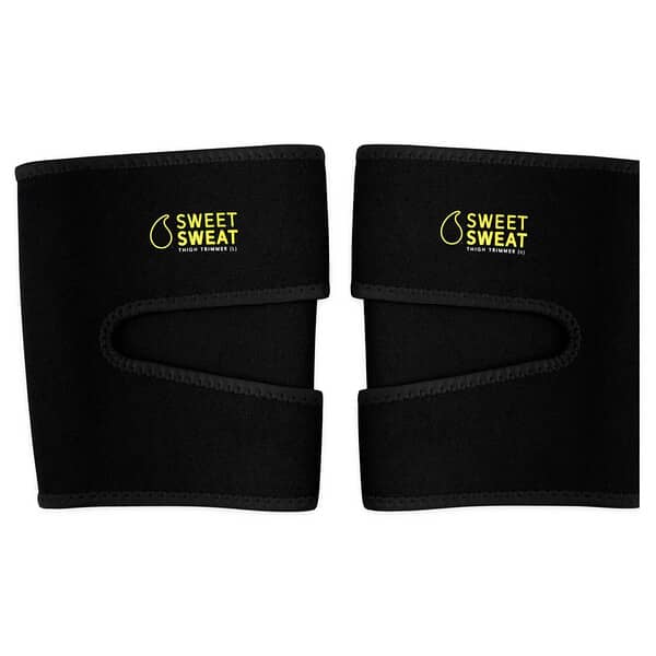 Sports Research, Sweet Sweat®, Lårtrimmere, Medium, Svart og Gul, 1 Par