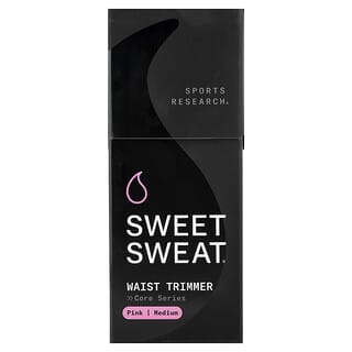 Sports Research, Recortador de cintura Sweet Sweat, Medium, Negro y rosa, 1 cinturón