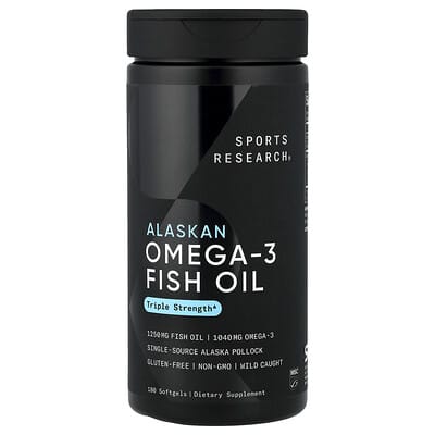 Sports Research, Alaska Omega-3 Fish Oil, Triple Strength, 180 Softgels