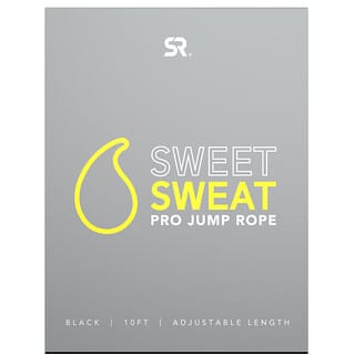 Sports Research, حبل القفز للمتمرسين Sweet Sweat، أسود، حبل قفز 1