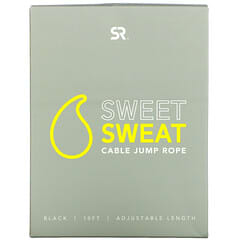 Sports Research, Sweet Sweat Cuerda para saltar con cable, Negro, 10 pies, 1 cuerda para saltar