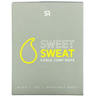 Sports Research, Тросовая скакалка Sweet Sweat, черная, 10 футов, 1 скакалка