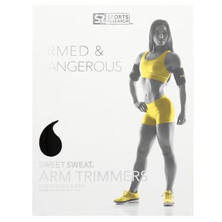 Sports Research, Sweet Sweat, Arm Trimmers, Medium, Black & Yellow, 1 Count