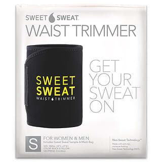 Sports Research‏, חגורת מותניים לאימון Sweet Sweat, סמול, שחור וצהוב, חגורה אחת (1)