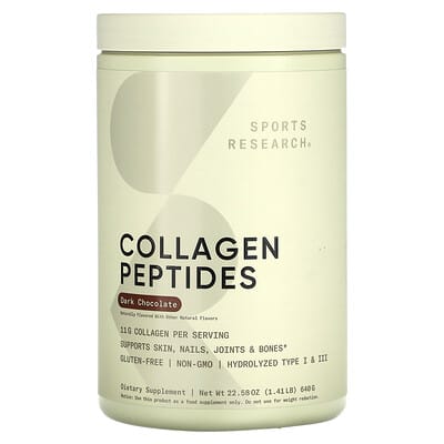 Sports Research, Collagen Peptides, Dark Chocolate, 1.41 lb (640 g)